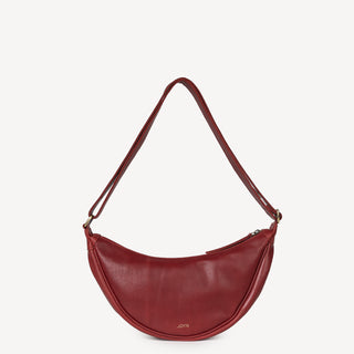 Pebbled Leather Moon Sling - Cherry