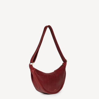 Pebbled Leather Moon Sling - Cherry