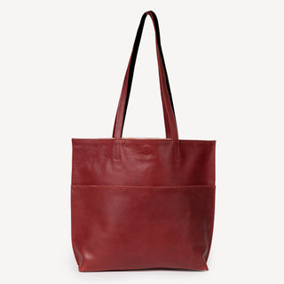 Pebbled Leather Everyday Tote - Cherry