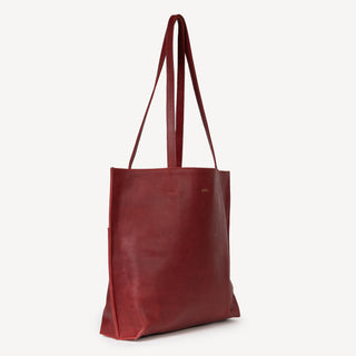 Pebbled Leather Everyday Tote - Cherry