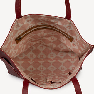 Pebbled Leather Everyday Tote - Cherry