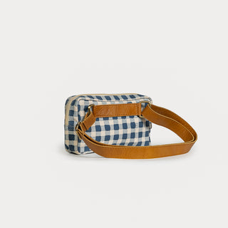 Block Print Belt Bag - Indigo Gingham