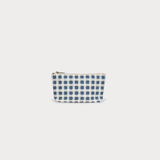 Small Waterproof Pouch - Indigo Gingham
