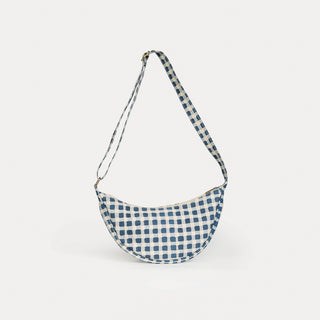 Moon Sling Bag - Indigo Gingham
