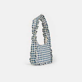 Momo Shoulder Bag - Indigo Gingham