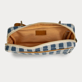 Block Print Belt Bag - Indigo Gingham
