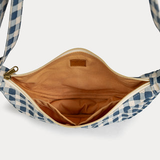 Moon Sling Bag - Indigo Gingham