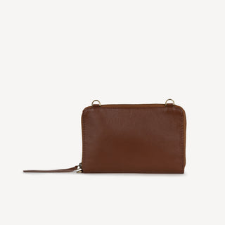 Pebbled Leather Crossbody Wallet - Vintage