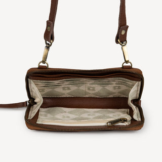 Pebbled Leather Crossbody Wallet - Vintage