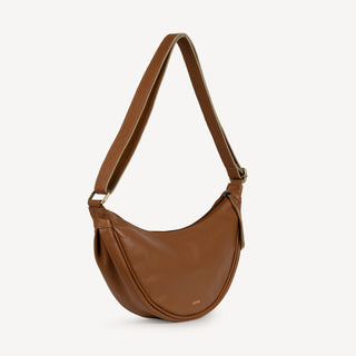 Pebbled Leather Moon Sling - Camel