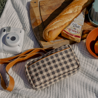 Block Print Belt Bag - Ink Gingham